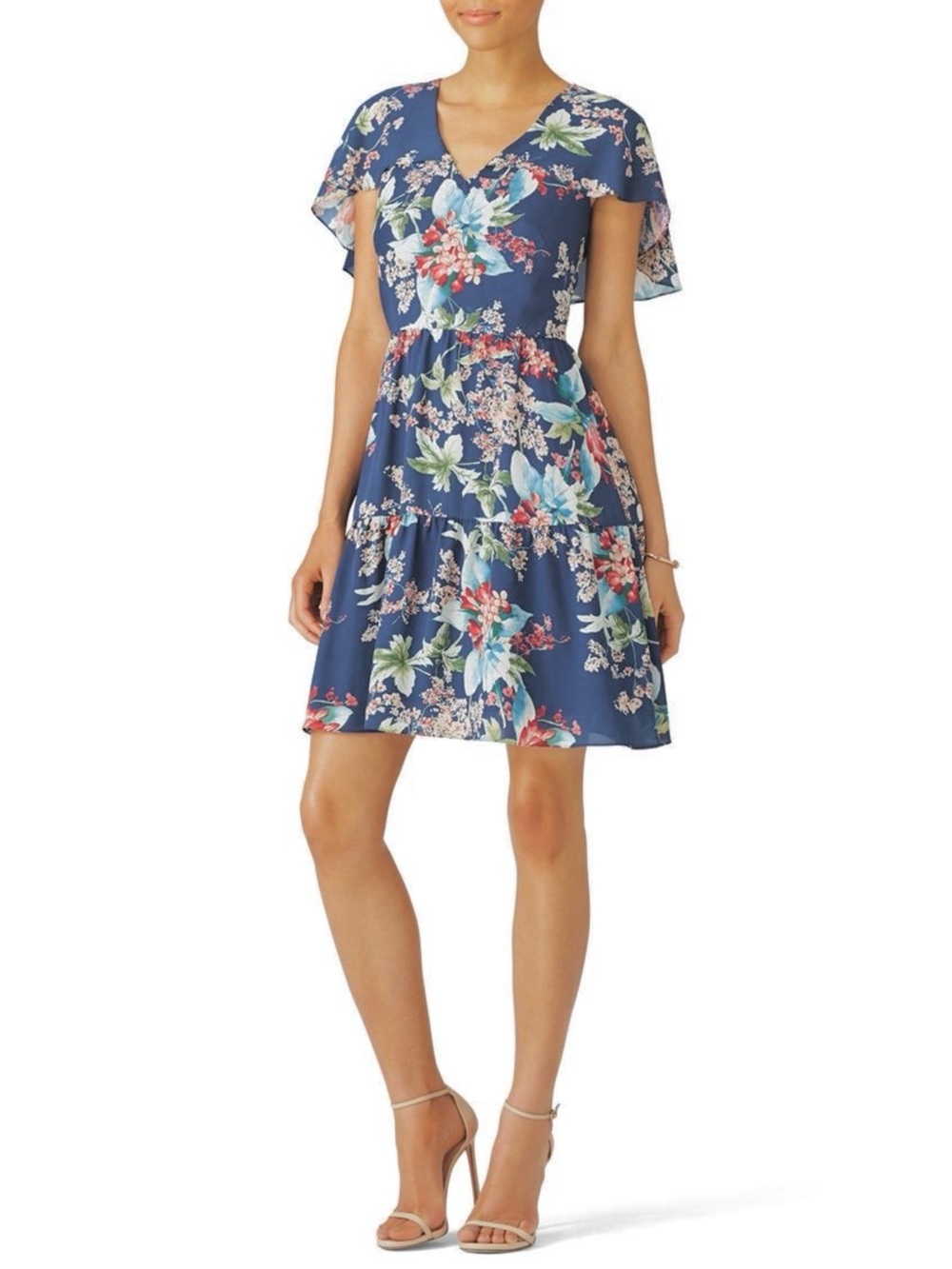 $260 Slate & Willow Floral Colorful Nature Mini Layered Dress Size 4 Feminine
